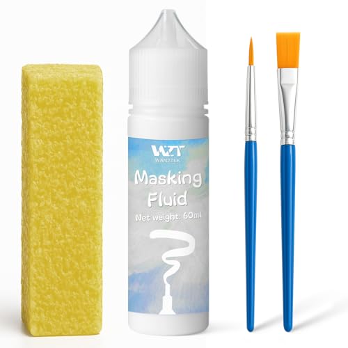 WAN2TLK Masking Marker fine, Strichstärke 1-2 mm, abziehbares Rubbelkrepp in Markerform, für präzise und kantenscharfe Linienführung inmitten fließender Aquarellfarbe, Weiß Maskierflüssigkeit von WAN2TLK
