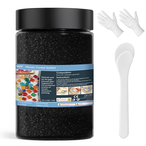 WAN2TLK Mosaik-Kristall-Fugenmörtel, 1000 g, Mosaikfliesenzubehör, kein Wasser erforderlich, schnell trocknend, unverzichtbar für handgefertigte Verfugen, Mosaik-Kristallversiegelung für alle Fliesen von WAN2TLK