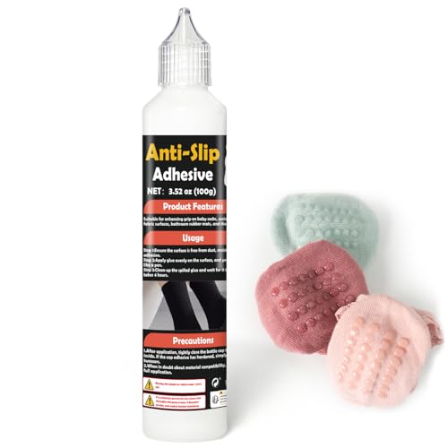 Sock Stop Anti Rutsch 100g Transparent - gummiartige Antirutsch-Farbe auf Wasserbasis (kein Latex), für Textilien, sicherer Halt auf glatten Böden, einfache Anwendung aus der Flasche von WAN2TLK