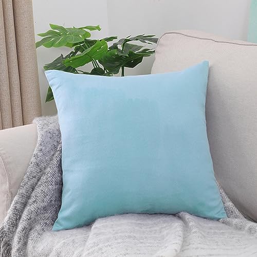 WANAM Kissenbezüge in mehreren Größen, dekorativer Wildleder-Kissenbezug, nordischer einfarbiger, quadratischer Kissenbezug für Sofa, Bett, Zuhause, Frühlingsdekoration, 35 x 35 cm, Hellblau WANAM Kissenbezüge in mehreren Größen, dekorativer Wildleder-Kissenbezug, nordischer einfarbiger, quadratischer Kissenbezug für Sofa, Bett, Zuhause, Frühlingsdekoration, 35 x 35 cm, Hellblau von WANAM