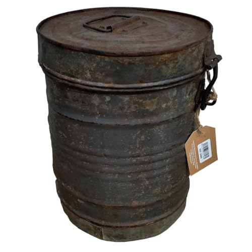 Bidón de almacenaje de metal marrón 23x23x29 von WANDERLUST DECO