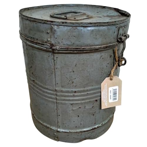 Bidón de metal gris 6x26x30 von WANDERLUST DECO