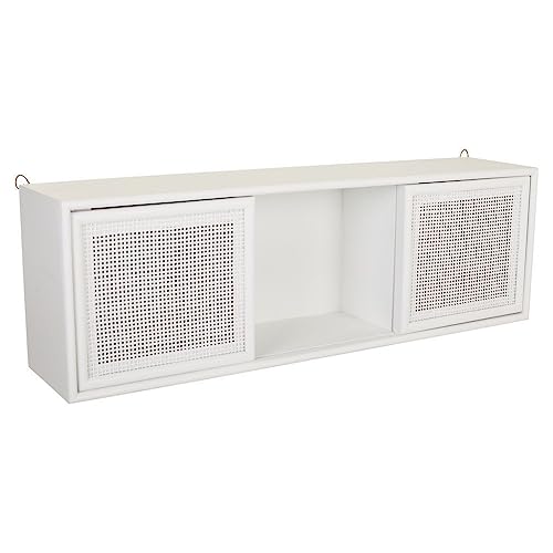 WANDERLUST DECO Estante de pared de Madera y rejilla Blanco 81x17.5x26 WANDERLUST DECO Estante de pared de Madera y rejilla Blanco 81x17.5x26 von WANDERLUST DECO