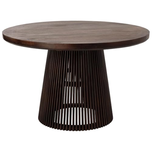 WANDERLUST DECO Holztisch, handgefertigt, Braun, 120 x 120 x 76 cm von WANDERLUST DECO