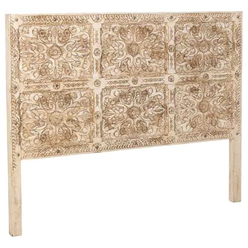 WANDERLUST DECO Kopfteil aus Holz, handgefertigt, Weiß, 160 x 3 x 120 cm von WANDERLUST DECO