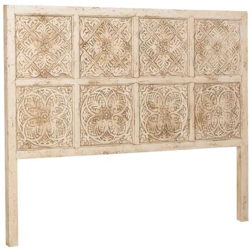 WANDERLUST DECO Kopfteil aus Holz, handgefertigt, Weiß, 160 x 3 x 130 cm von WANDERLUST DECO