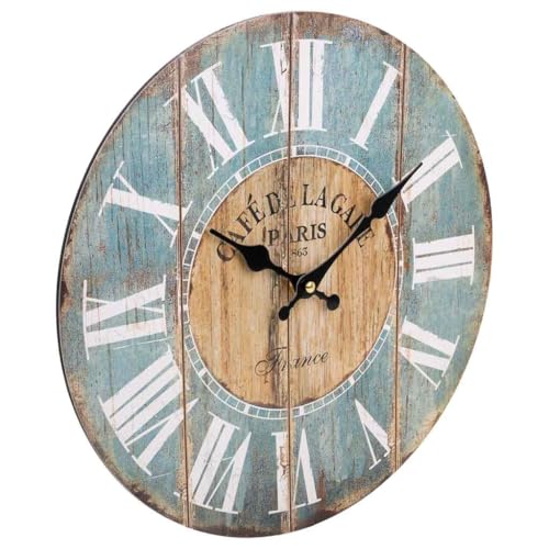 WANDERLUST DECO Reloj Azul de Madera 60x60x2cm von WANDERLUST DECO