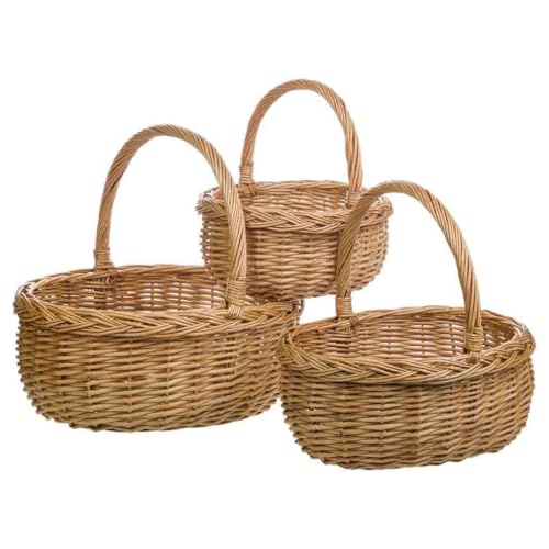 WANDERLUST DECO Set 3 cestas de mimbre Natural marrón von WANDERLUST DECO
