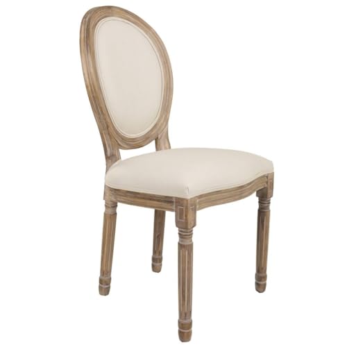 WANDERLUST DECO Silla de Madera tapizada Color beige 48x46x48/96 von WANDERLUST DECO