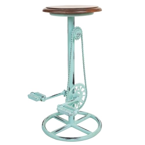 WANDERLUST DECO Taburete de Madera y Metal lacado Turquesa 40x40x73h cn von WANDERLUST DECO