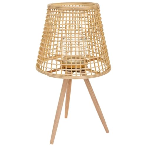 Wanderlust deco Windlicht aus Bambus und Rattan, Braun von WANDERLUST DECO