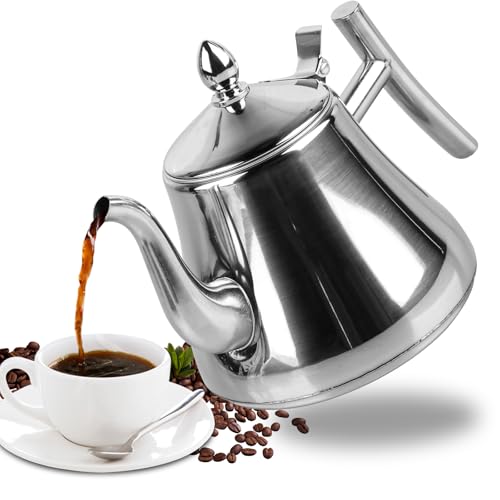 WANDGU 1L Teekanne mit Siebeinsatz: Teekanne mit Sieb aus Edelstahl, Tee Kanne 100% Tropffrei, Teebereiter für alle Früchte, Kräuter- und Infusionstee WANDGU 1L Teekanne mit Siebeinsatz: Teekanne mit Sieb aus Edelstahl, Tee Kanne 100% Tropffrei, Teebereiter für alle Früchte, Kräuter- und Infusionstee von WANDGU