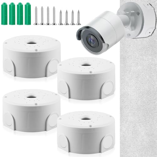 WANDGU 4 Stück Kamera-Anschlussdose: Halbkugelförmige Überwachungskamera Montagebox, wasserdichte Anschlussdose für Überwachungskamera, Universal Abzweigdose für Bullet Überwachungskamera von WANDGU