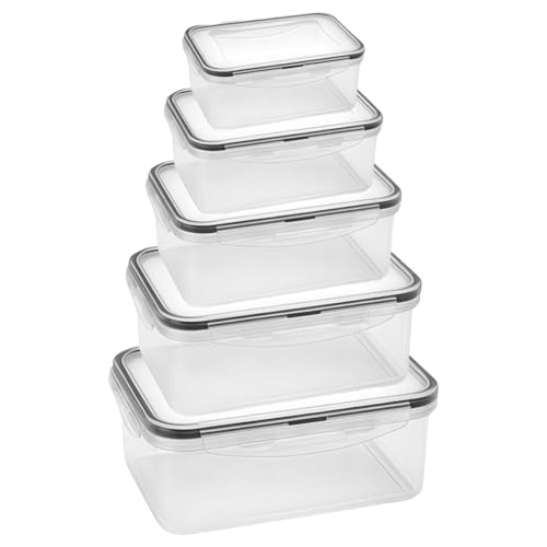 WANDGU 5er Set Mikrowellen Geschirr Mikrowellengeschirr mit Deckel PP Material(300ml 600ml 1000ml 1800ml 2800ml), Vorrats Dose Aufbewahrung zum Erhitzen, Aufbewahrungsbox für Lebensmittel, BPA frei von WANDGU