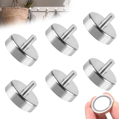 WANDGU Topfmagnet mit Gewinde: 6 Stück Neodym Magnete Ø25mm M6 Gewinde, 36kg Super Stark Haftkraft Magnetsysteme für Schrauben, Öse oder Haken WANDGU Topfmagnet mit Gewinde: 6 Stück Neodym Magnete Ø25mm M6 Gewinde, 36kg Super Stark Haftkraft Magnetsysteme für Schrauben, Öse oder Haken von WANDGU