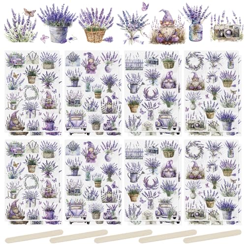 WANDIC 16 Blatt Rubbel-Transferaufkleber, Lila Lavendel-Aufkleber Für Selbstgemachte Scrapbooking-Fotoalben, Möbel, 5.9 * 3.9 Zoll WANDIC 16 Blatt Rubbel-Transferaufkleber, Lila Lavendel-Aufkleber Für Selbstgemachte Scrapbooking-Fotoalben, Möbel, 5.9 * 3.9 Zoll von WANDIC