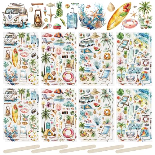 WANDIC 16 Blatt Rubbel-Transferaufkleber, Sommer-/Strandaufkleber Für Selbstgemachte Scrapbooking-/Fotoalben, Möbel, 5.9 * 3.9 Zoll WANDIC 16 Blatt Rubbel-Transferaufkleber, Sommer-/Strandaufkleber Für Selbstgemachte Scrapbooking-/Fotoalben, Möbel, 5.9 * 3.9 Zoll von WANDIC