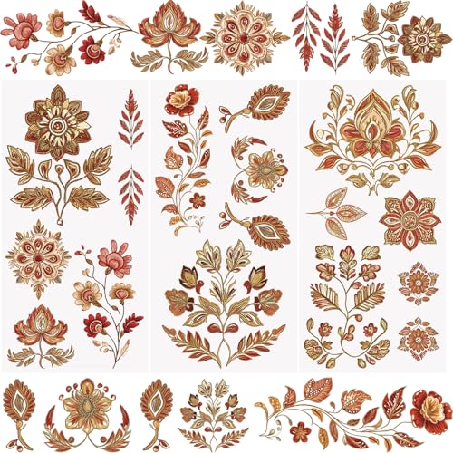 WANDIC 3 Bögen Transfer-Aufkleber, Vintage-Blatt-Blumen-Aufkleber, zum Aufreiben, für Möbel, DIY, Scrapbooking, Tassen, 15 x 30 cm WANDIC 3 Bögen Transfer-Aufkleber, Vintage-Blatt-Blumen-Aufkleber, zum Aufreiben, für Möbel, DIY, Scrapbooking, Tassen, 15 x 30 cm von WANDIC