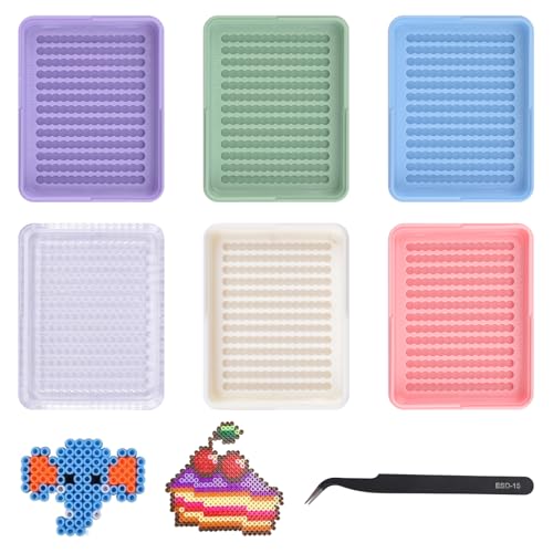 WANDIC 6 Stück 6,5 x 5 cm Mini-Sicherungsperlen-Picking-Tablett, Sicherungsperlen, Organizer, effizientes Sortierwerkzeug für Bastelarbeiten, Kunsthandwerk von WANDIC
