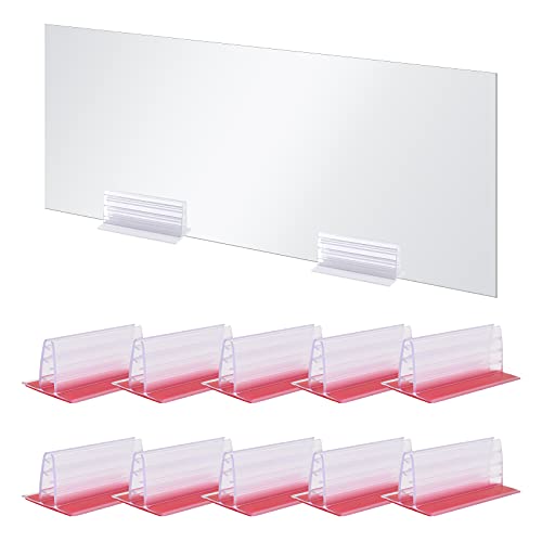WANDIC Acryl-Plattenhalter, 10 Stück, robust, selbstklebend, Niesschutz, Schild, Halterung zur Befestigung von Acrylplatten und Platten WANDIC Acryl-Plattenhalter, 10 Stück, robust, selbstklebend, Niesschutz, Schild, Halterung zur Befestigung von Acrylplatten und Platten von WANDIC