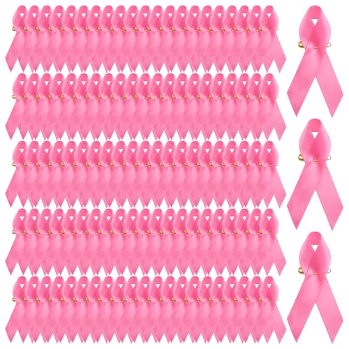 WANDIC Pinke Bandnadeln, Satin, Rosa, Brustkrebs-Bewusstseinsabzeichen, Brosche mit Sicherheitsnadeln für Damen und Herren, Aktivitätskleidung, Dekoration (7,5 x 4 cm) WANDIC Pinke Bandnadeln, Satin, Rosa, Brustkrebs-Bewusstseinsabzeichen, Brosche mit Sicherheitsnadeln für Damen und Herren, Aktivitätskleidung, Dekoration (7,5 x 4 cm) von WANDIC