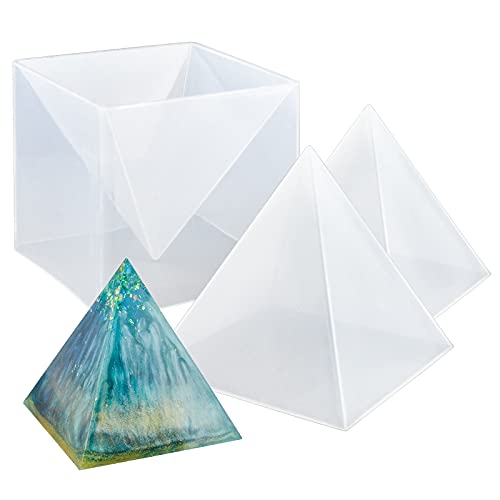 WANDIC Gießformen, 1 x Externe Kunststoff-Pyramidenform und 2 x innere Silikonharz-Formen, Gießharz für Bastelarbeiten, Ornamente, Kunst und Heimdekoration WANDIC Gießformen, 1 x Externe Kunststoff-Pyramidenform und 2 x innere Silikonharz-Formen, Gießharz für Bastelarbeiten, Ornamente, Kunst und Heimdekoration von WANDIC