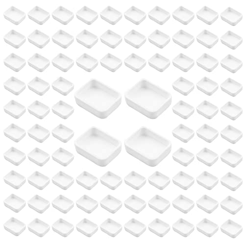 WANDIC Leere Aquarellfarben-Pfannen, 100 Stück weiße 1 ml Farbpfannen, Kunststoff-Farbdosen für DIY Aquarellöle Aquarellpfannen Ersatz WANDIC Leere Aquarellfarben-Pfannen, 100 Stück weiße 1 ml Farbpfannen, Kunststoff-Farbdosen für DIY Aquarellöle Aquarellpfannen Ersatz von WANDIC