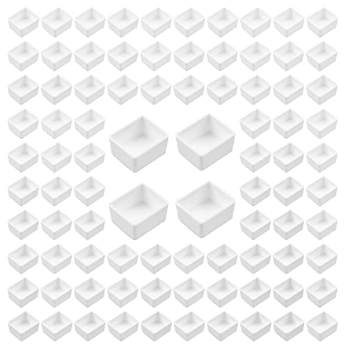 WANDIC Leere Aquarellfarben-Pfannen, 100 Stück weiße 2 ml Farbpfannen, Kunststoff-Farbdosen für DIY Aquarellöle Aquarellpfannen Ersatz von WANDIC