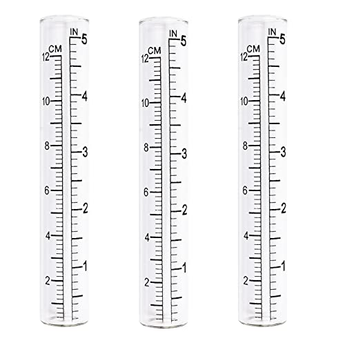 WANDIC Regenmesser 3er Set Glas Regenmesser Regenmesser Regenmesser für Garten oder Bauernhof, transparent von WANDIC