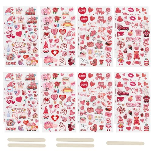 WANDIC Rub On Transfer Aufkleber, 16 Blatt 4 Stile Valentinstag Transfer Aufkleber Herz Amor Blume Scrapbook Decals für Handwerk DIY Kunst Möbel Hochzeit Dekoration WANDIC Rub On Transfer Aufkleber, 16 Blatt 4 Stile Valentinstag Transfer Aufkleber Herz Amor Blume Scrapbook Decals für Handwerk DIY Kunst Möbel Hochzeit Dekoration von WANDIC