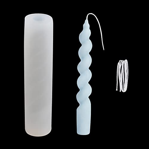 WANDIC Silikon-Kerzenform, 1 Stück Silikon-Kerzenhalter-Form mit Kerzendocht, spiralförmige Stumpenkerzenform für Kerzenherstellung, Weihnachten, Kerzenlicht, Abendessen, Valentinstag, Heimdekoration WANDIC Silikon-Kerzenform, 1 Stück Silikon-Kerzenhalter-Form mit Kerzendocht, spiralförmige Stumpenkerzenform für Kerzenherstellung, Weihnachten, Kerzenlicht, Abendessen, Valentinstag, Heimdekoration von WANDIC