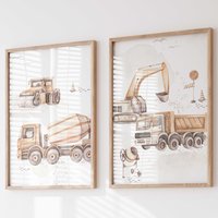 Baustellen Poster 2Er Set Wandbild P2005/Kinderzimmer Deko Wandbilder Bilder Baustellen Poster 2Er Set Wandbild P2005/Kinderzimmer Deko Wandbilder Bilder von WANDKIND