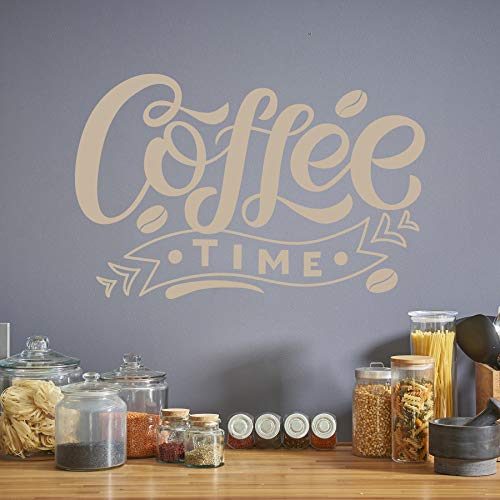 COFFEE TIME - Wandtattoo Sticker Aufkleber Kaffeezeit Kaffee Zeit (Beige, 50 x 32 cm) von WANDKIND