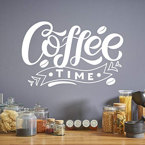COFFEE TIME - Wandtattoo Sticker Aufkleber Kaffeezeit Kaffee Zeit (Weiss, 30 x 19 cm) von WANDKIND