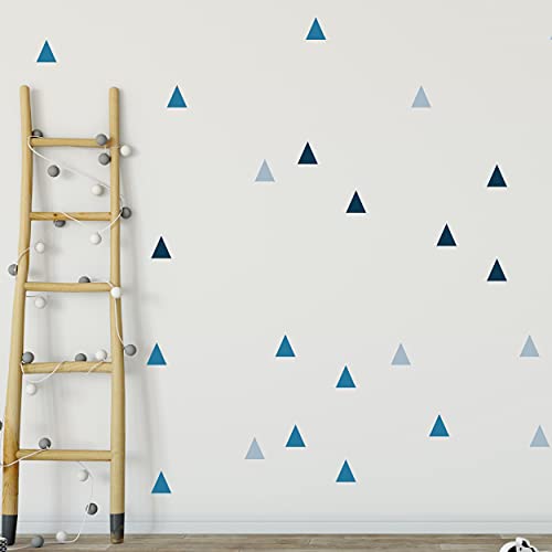 Dreieck Set Wandtattoo 60 Stück für Babyzimmer V286 Aufkleber Sticker Dreiecken Wandaufkleber Kinderzimmer Triangle in verschiedenen Farben (Blau) von WANDKIND