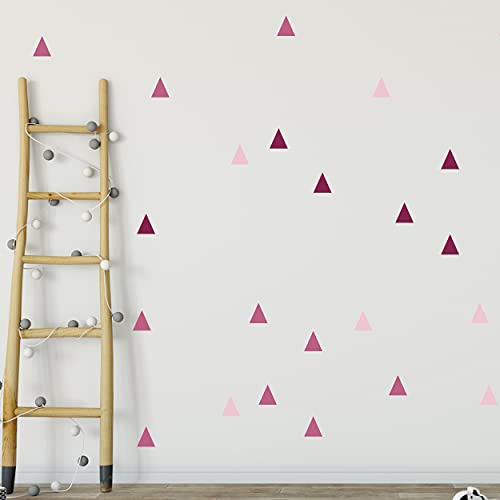 Dreieck Set Wandtattoo 60 Stück für Babyzimmer V286 Aufkleber Sticker Dreiecken Wandaufkleber Kinderzimmer Triangle in verschiedenen Farben (Rosa) von WANDKIND