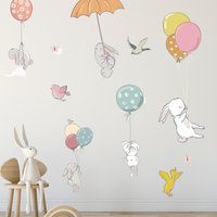 Hase Fliegt Davon V288 Wandtattoo Set Aufkleber Kindergarten Wandsticker Kinderzimmer Babyzimmer Wolken Hasen Ballon Hase Fliegt Davon V288 Wandtattoo Set Aufkleber Kindergarten Wandsticker Kinderzimmer Babyzimmer Wolken Hasen Ballon von WANDKIND
