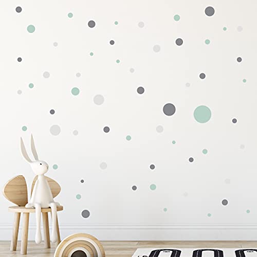 WANDKIND Kreise Set 120 Stück Wandtattoo für Babyzimmer V283 Aufkleber Sticker Kreis Wandaufkleber Kinderzimmer Punkte Dots Klebepunkte in verschiedenen Farben (Mint) von WANDKIND