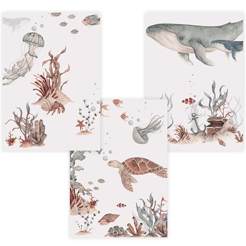 WANDKIND Kinderzimmer Poster Set Premium P790 / Unterwasserwelt Babyzimmer Wandbild (A2 - Ohne/Without Rahmen/Frame) von WANDKIND