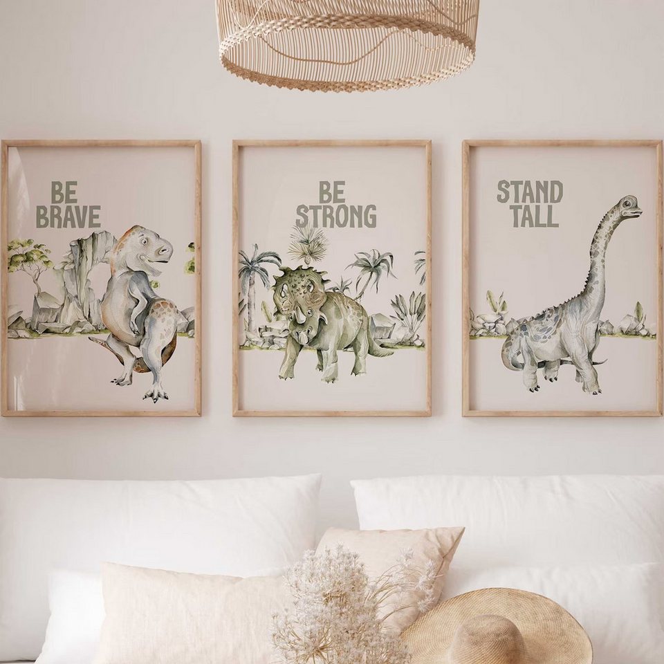 WANDKIND Poster Dinosaurierwelt 3er Set P804, Kinderzimmer Poster WANDKIND Poster Dinosaurierwelt 3er Set P804, Kinderzimmer Poster von WANDKIND