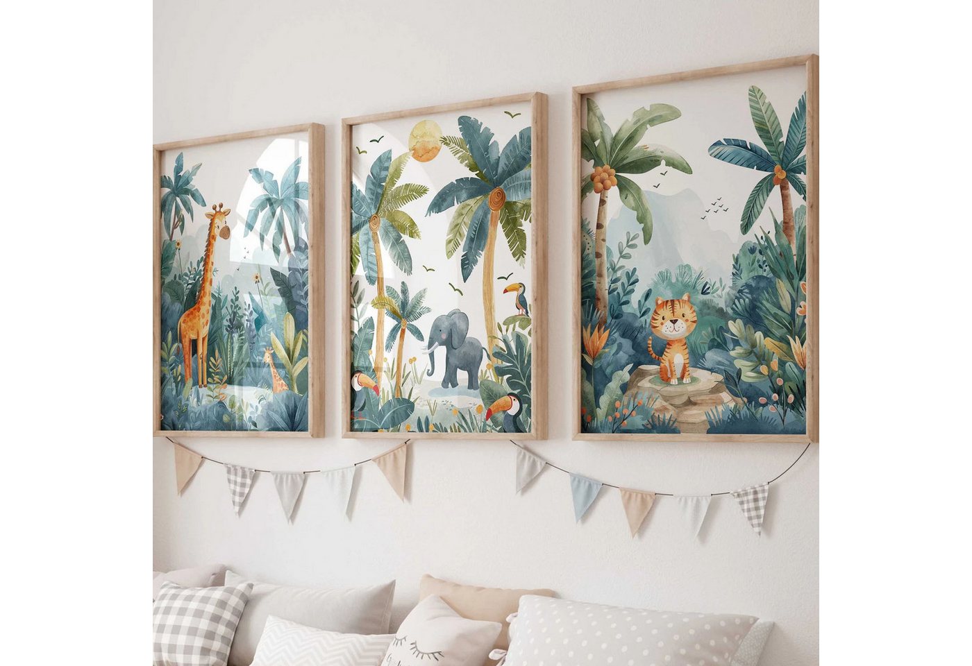 WANDKIND Poster Dschungeltier 3er Set P820, Kinder Poster WANDKIND Poster Dschungeltier 3er Set P820, Kinder Poster von WANDKIND