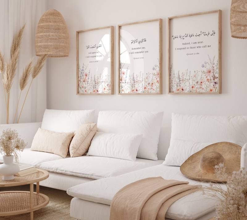 WANDKIND Poster Floral Quran Set Premium IP722, Islamisches Poster von WANDKIND
