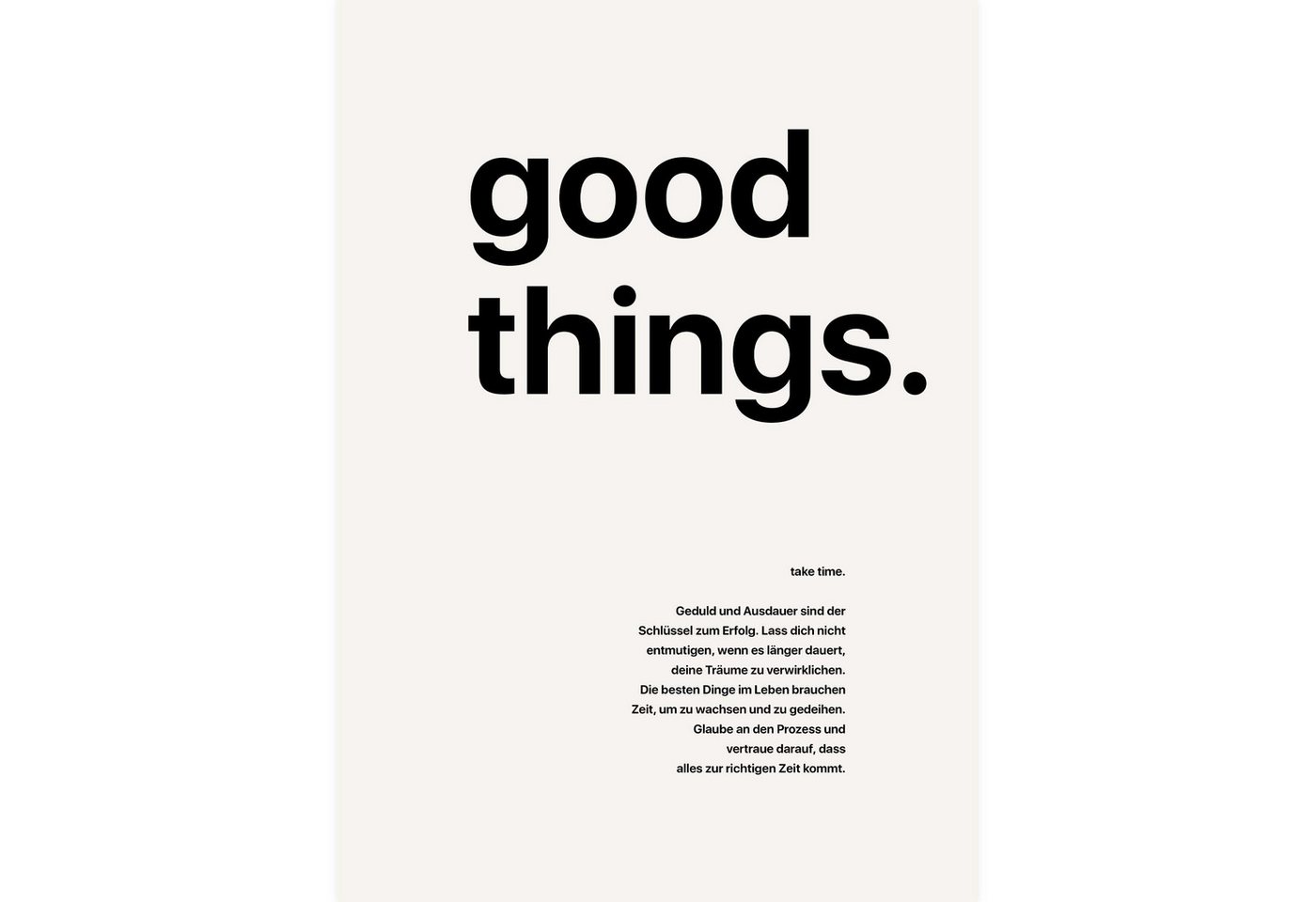 WANDKIND Poster Good Things Motivations-Poster von WANDKIND