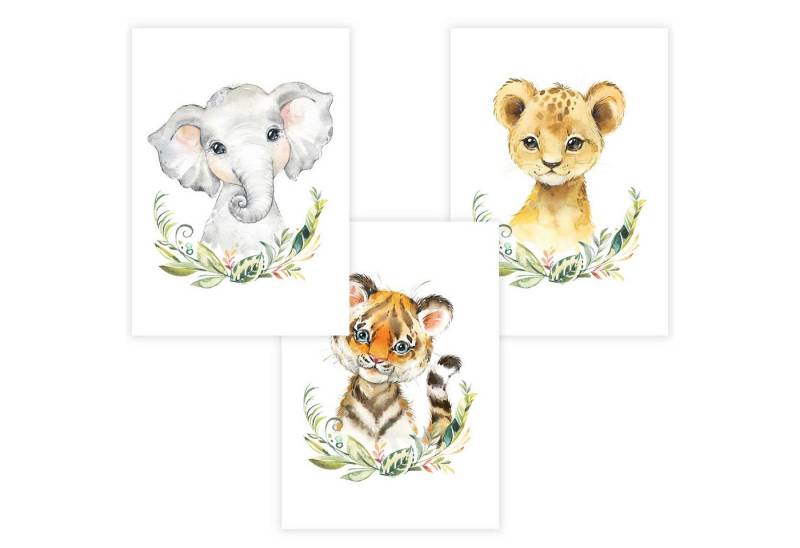 WANDKIND Poster Kinderzimmer Poster 3er Set Premium P711 / Safaritiere, Wandposter in verschiedenen Größen WANDKIND Poster Kinderzimmer Poster 3er Set Premium P711 / Safaritiere, Wandposter in verschiedenen Größen von WANDKIND