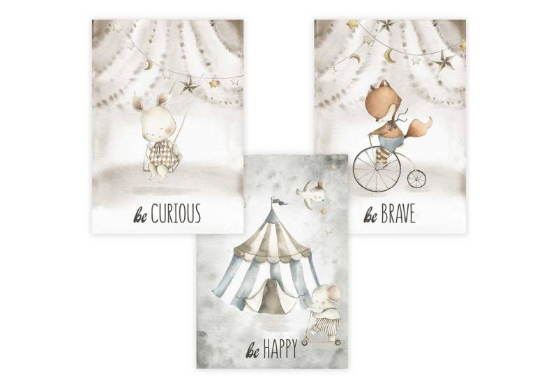 WANDKIND Poster Kinderzimmer Poster 3er Set Premium P720 / Zirkus, Wandposter in verschiedenen Größen WANDKIND Poster Kinderzimmer Poster 3er Set Premium P720 / Zirkus, Wandposter in verschiedenen Größen von WANDKIND
