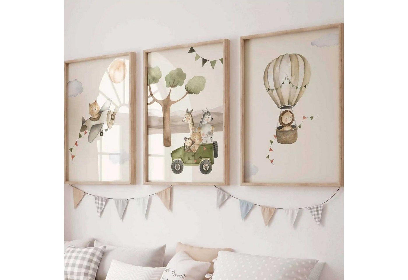 WANDKIND Poster Kinderzimmer Poster 3er Set Premium P722 / Safari Boho-Stil, Wandposter in verschiedenen Größen von WANDKIND