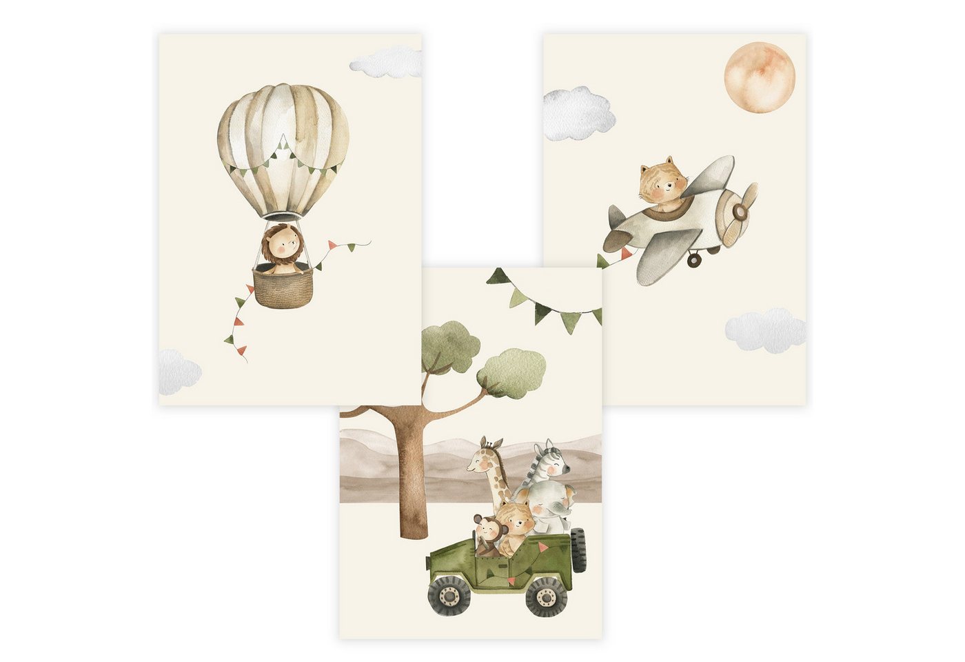 WANDKIND Poster Kinderzimmer Poster 3er Set Premium P722 / Safari Boho-Stil, Wandposter in verschiedenen Größen WANDKIND Poster Kinderzimmer Poster 3er Set Premium P722 / Safari Boho-Stil, Wandposter in verschiedenen Größen von WANDKIND