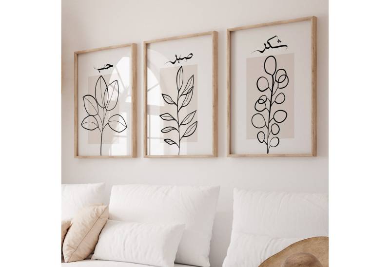 WANDKIND Poster Sabr, Shukr & Hubb Set Premium IP716, Islamisches Poster von WANDKIND