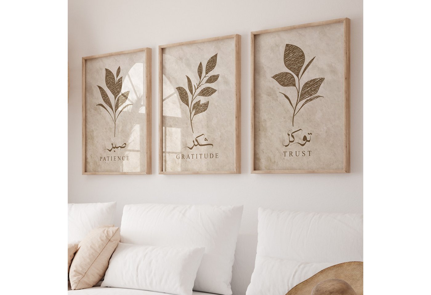 WANDKIND Poster Sabr Shukr Tawakkul Set Premium IP706, Islamisches Poster WANDKIND Poster Sabr Shukr Tawakkul Set Premium IP706, Islamisches Poster von WANDKIND