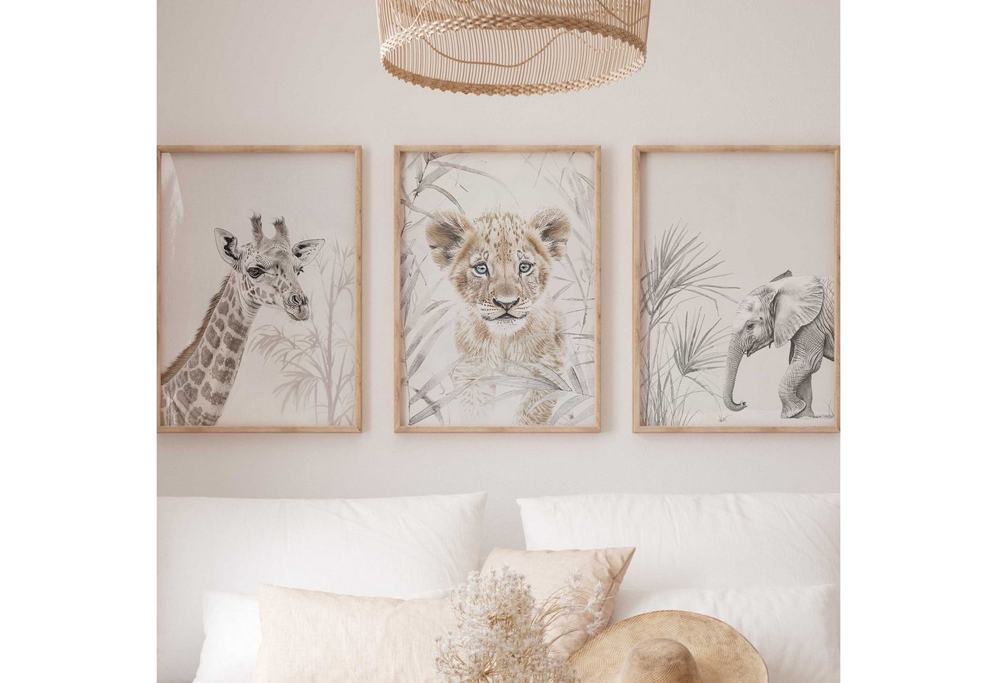 WANDKIND Poster Safari Light Abenteuer 3er Poster Set P818, Kinder Poster WANDKIND Poster Safari Light Abenteuer 3er Poster Set P818, Kinder Poster von WANDKIND